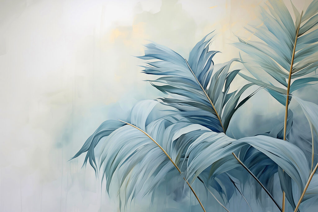 Fronde di palma azzurre — design completo