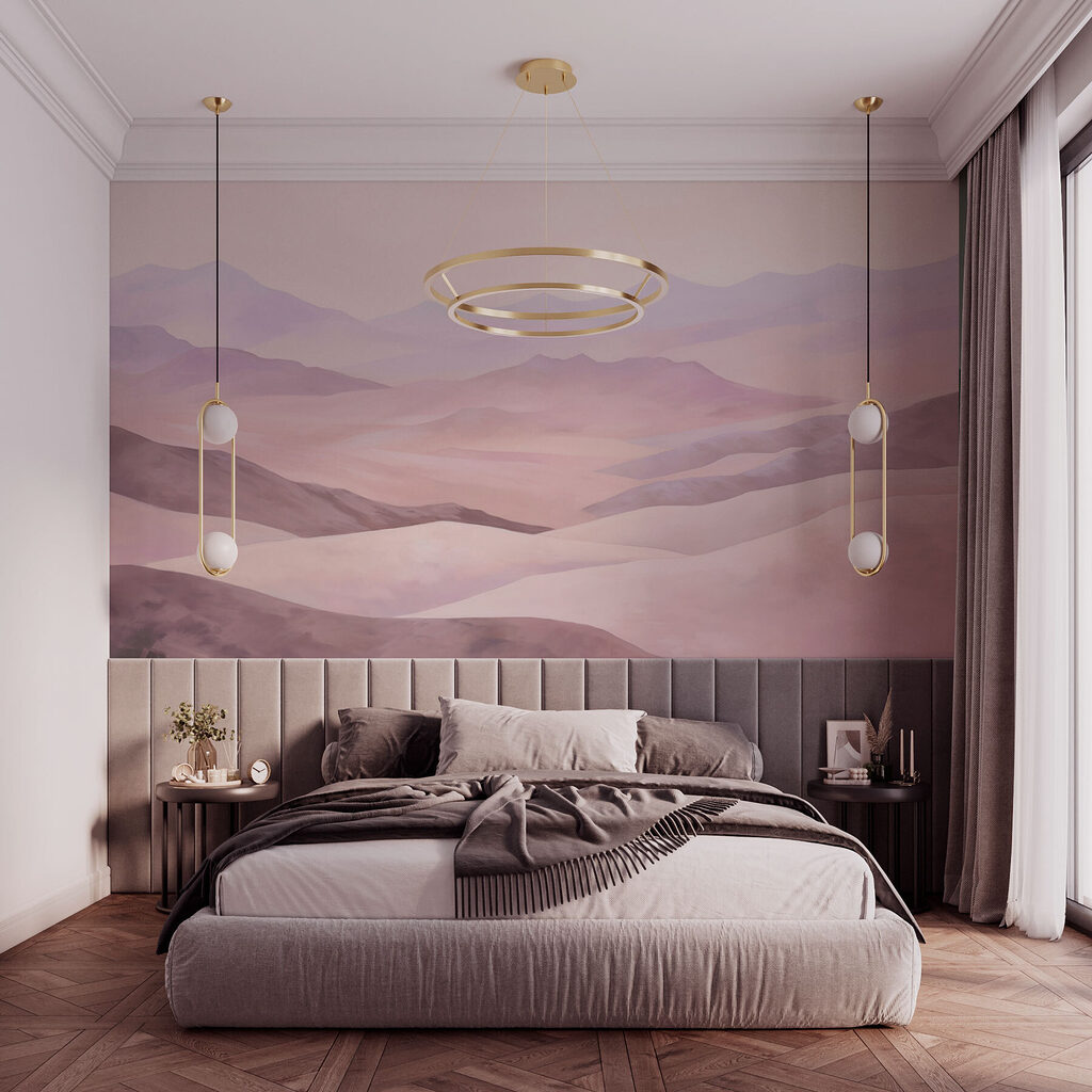 Colline rosa ad acquerello — ambiente 1