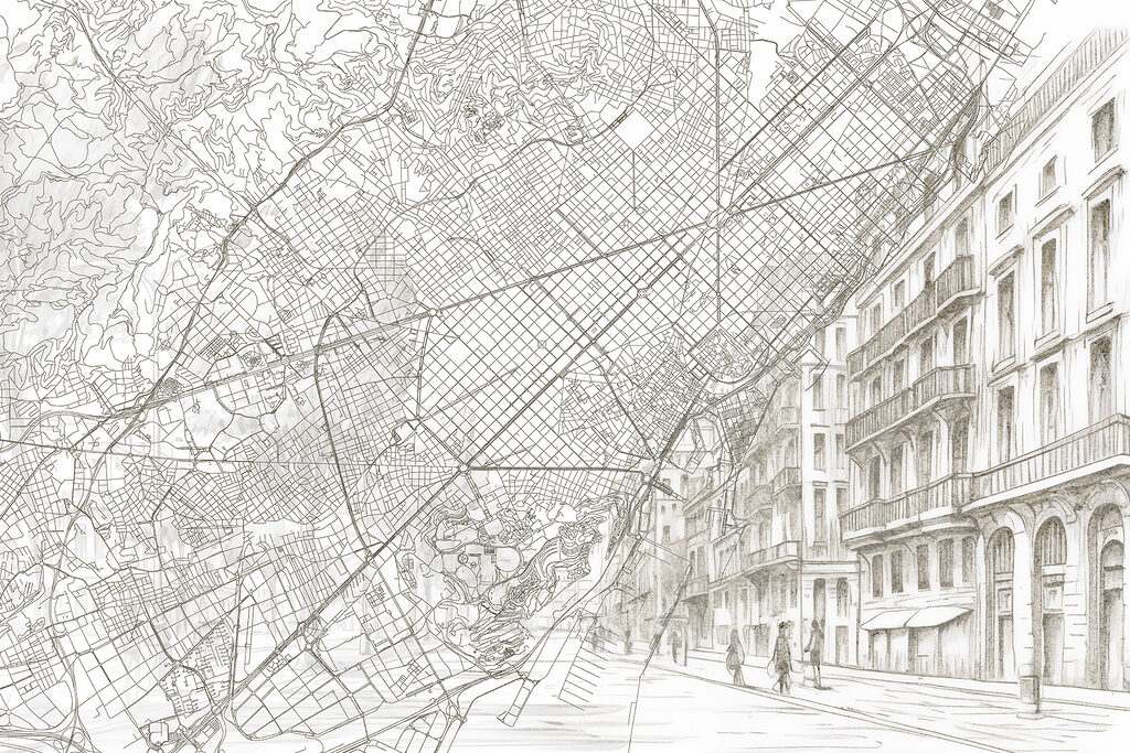 Mappa urbana e facciate — design completo
