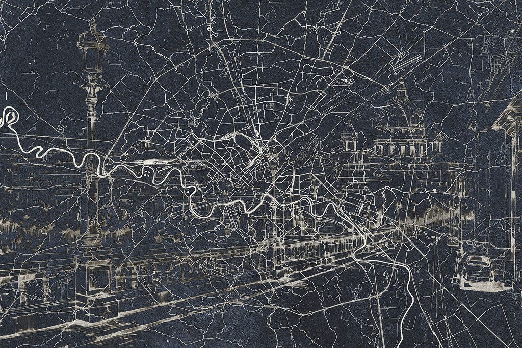 Mappa con il fiume — design completo