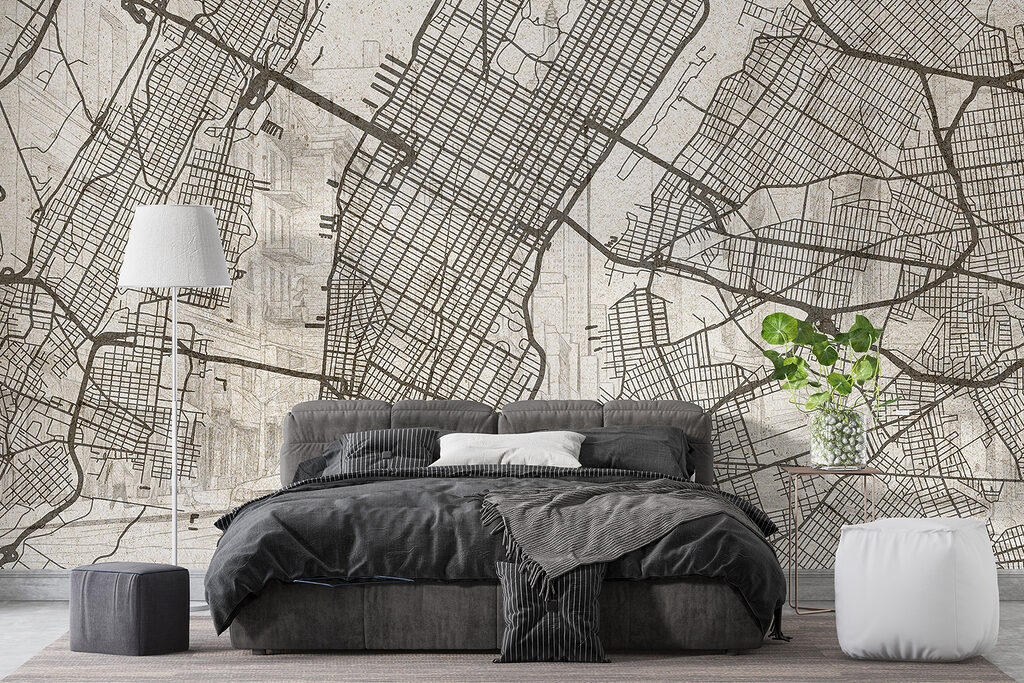 Manhattan in linee sottili in un ambiente
