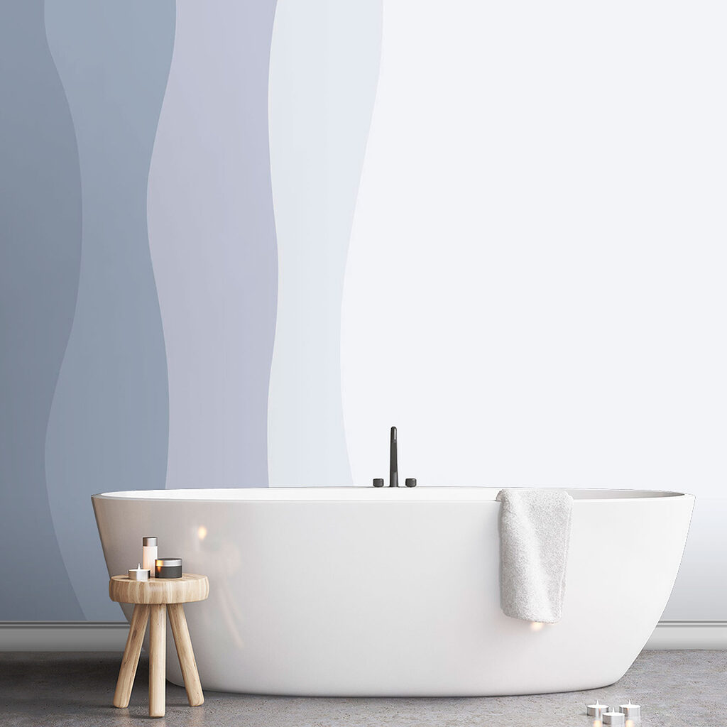 Fasce ondulate sul bianco — ambiente 2