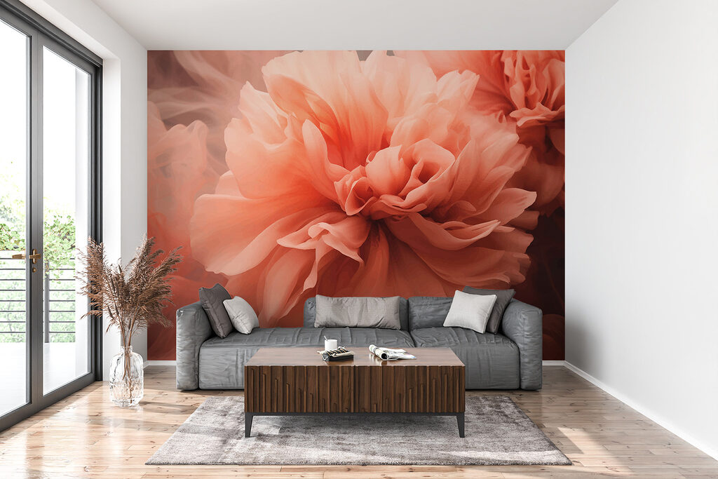 Peonia corallo, pieghe scure — ambiente 1