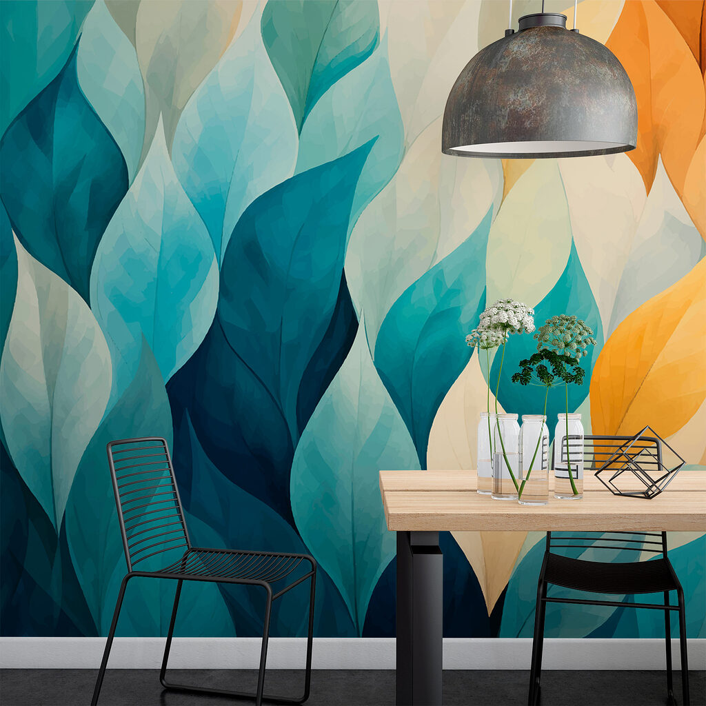 Foglie turchesi e terrose — ambiente 3