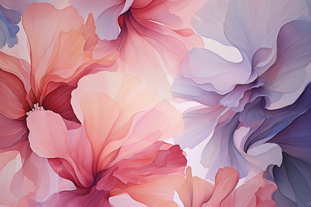 Fiori rosa e lilla — design completo