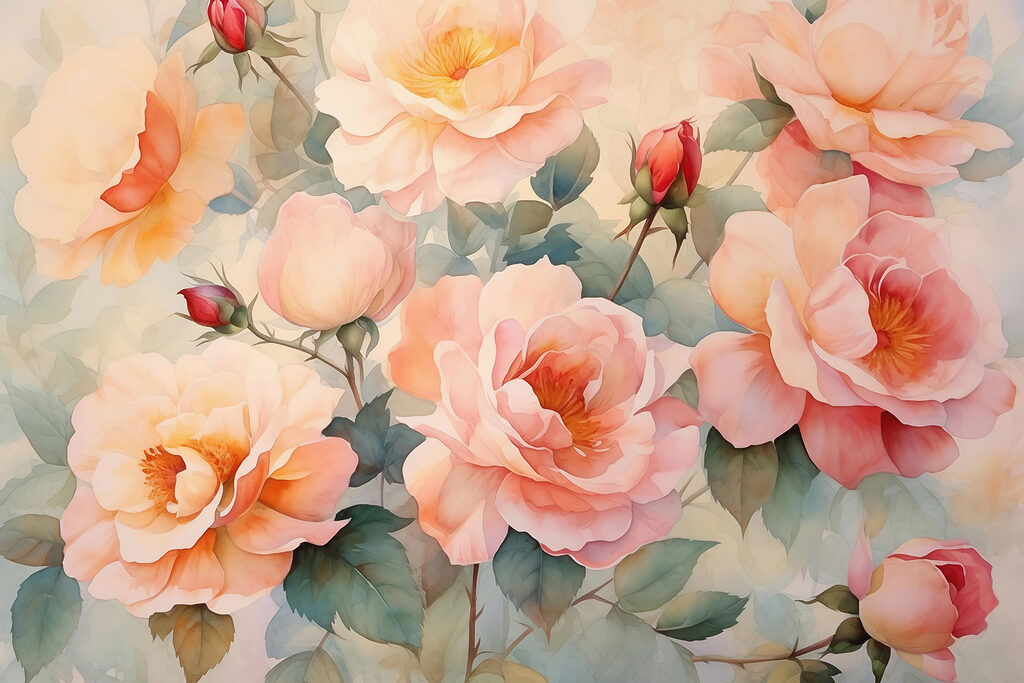Rose color pesca — design completo