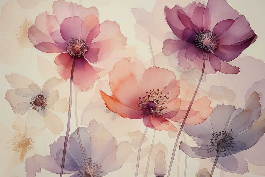Fiori in trasparenza — design completo