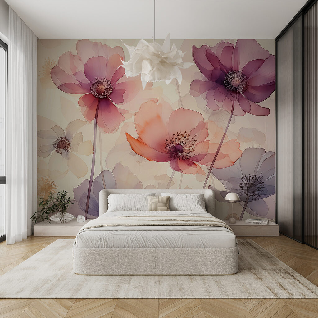 Fiori in trasparenza in un ambiente