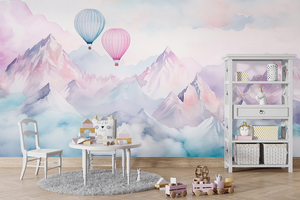 Due mongolfiere pastello — ambiente 4