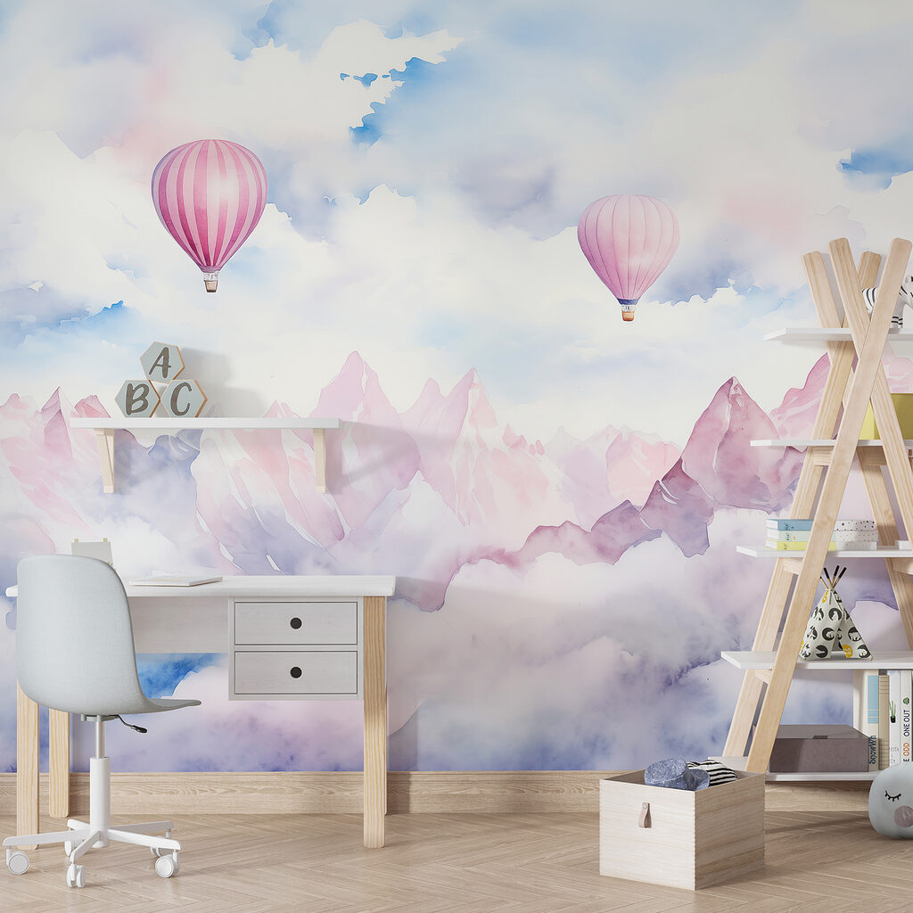 Mongolfiere rosa e nuvole — ambiente 3