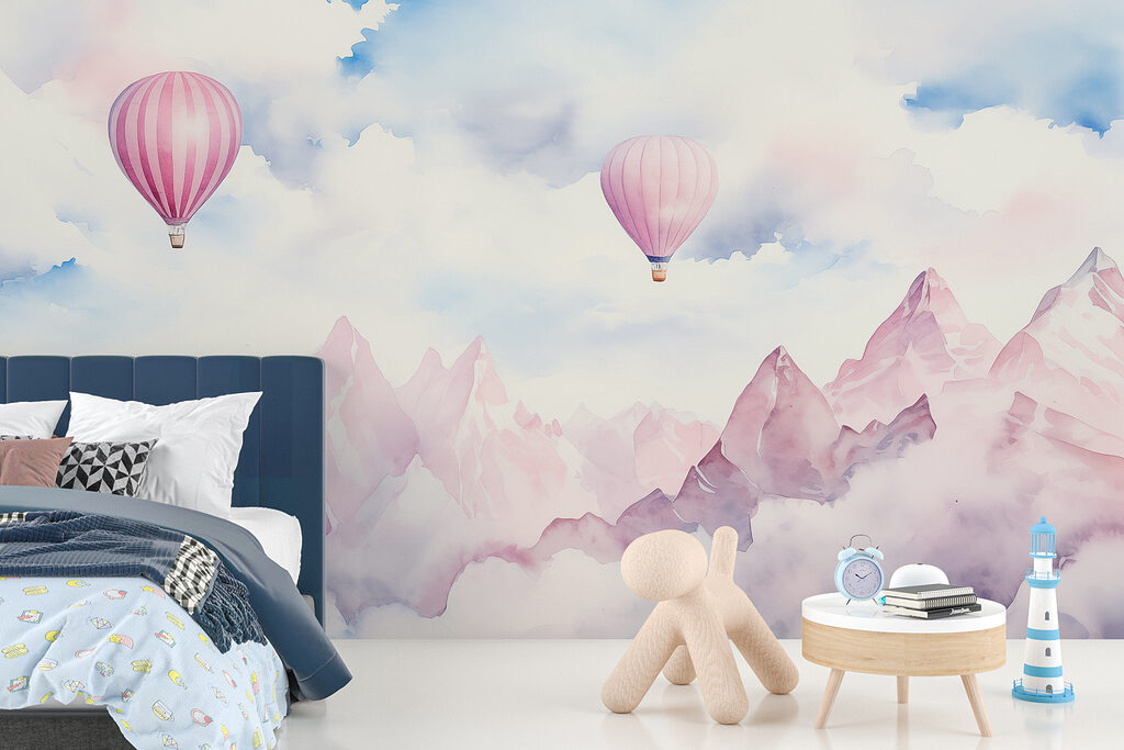 Mongolfiere rosa e nuvole — ambiente 4