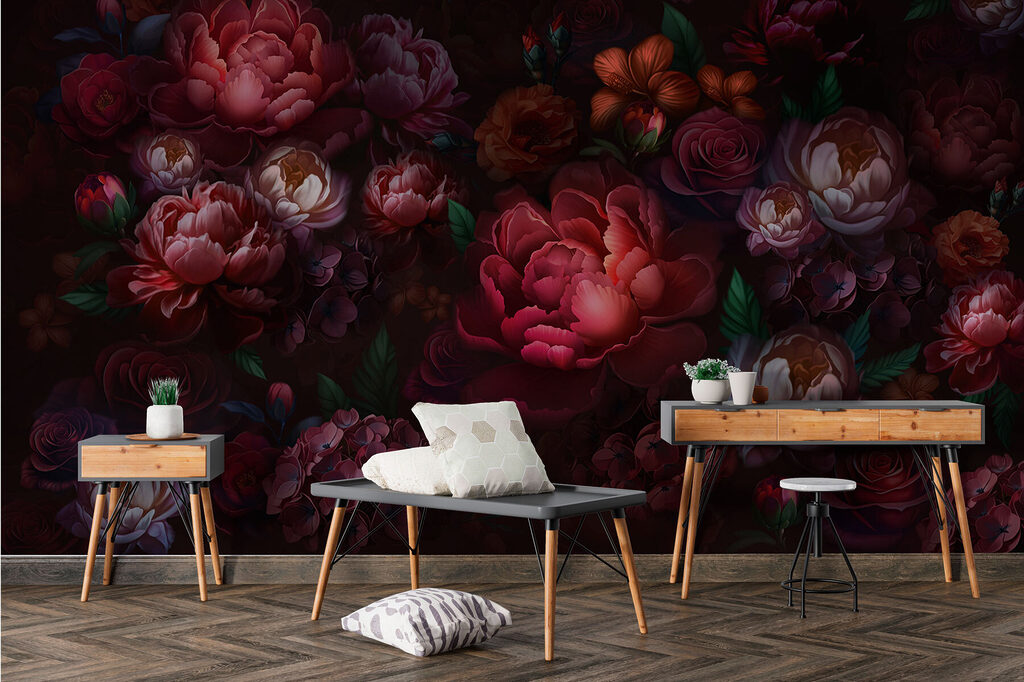 Fiori rossi nella notte — ambiente 5