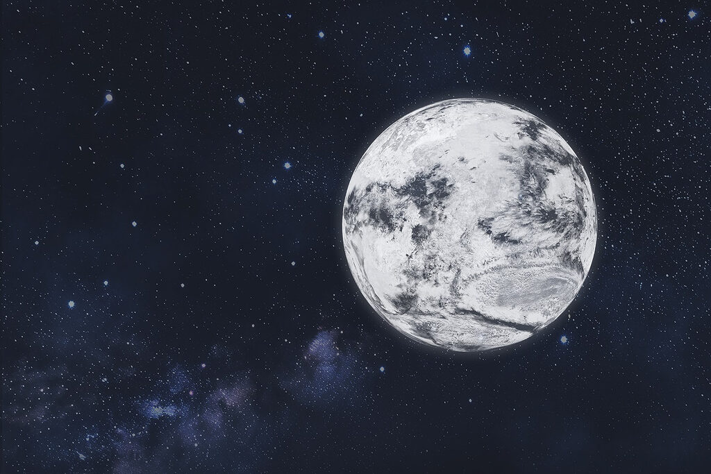 Luna nella notte stellata — design completo