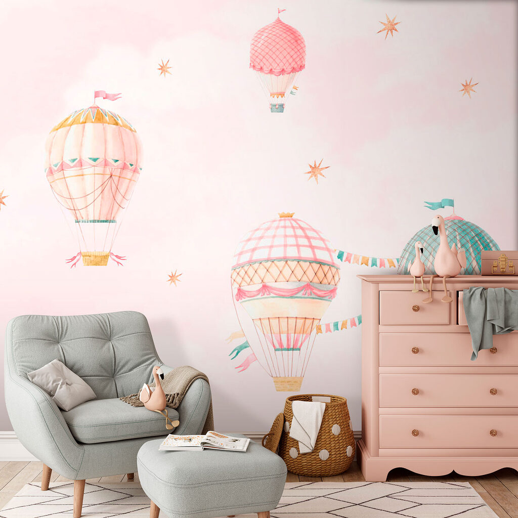 Palloncini pastello su rosa — ambiente 2