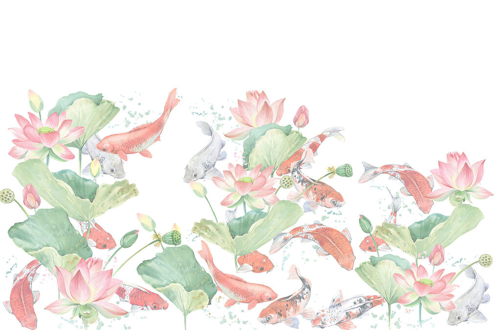 Pesci tra i loti — design completo