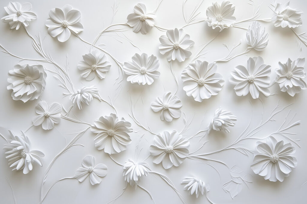 Fiori bianchi sui tralci — design completo
