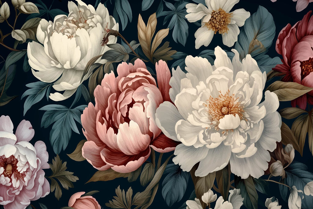 Fiori su blu notte — design completo
