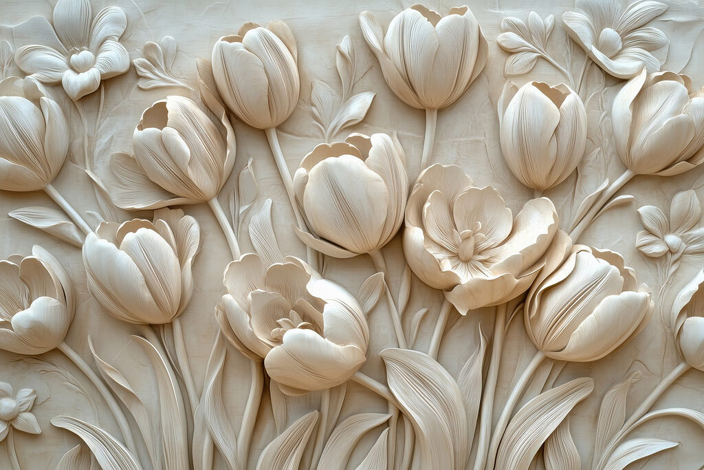 Tulipani in rilievo — design completo