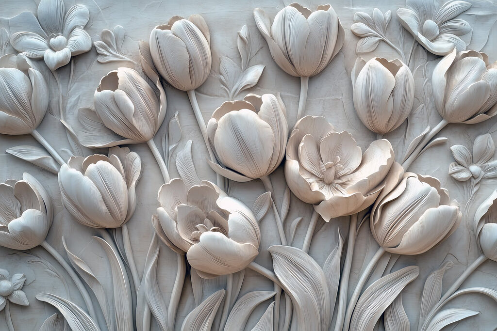 Tulipani in rilievo — design completo