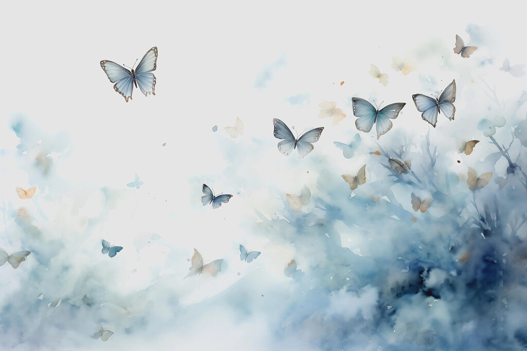 Farfalle in nuvole blu — design completo