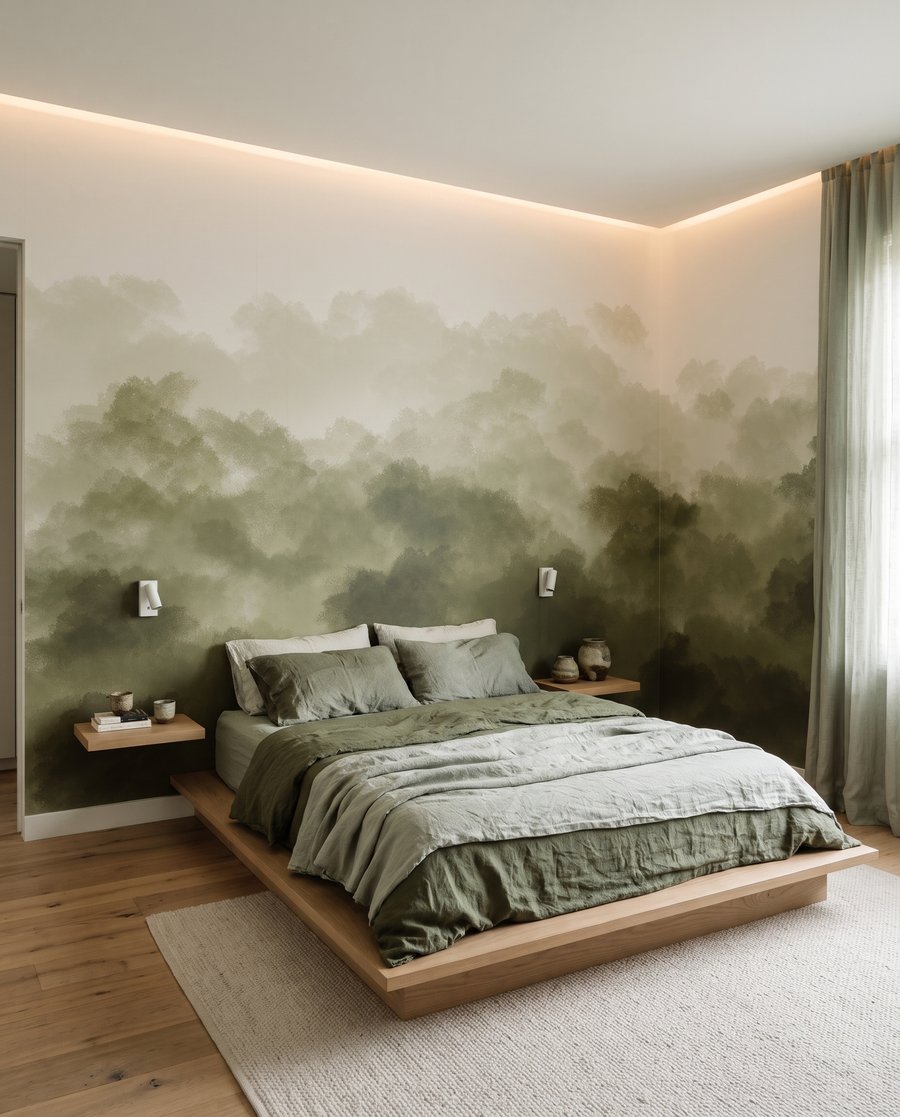 Chiome verdi ad acquerello — ambiente 1