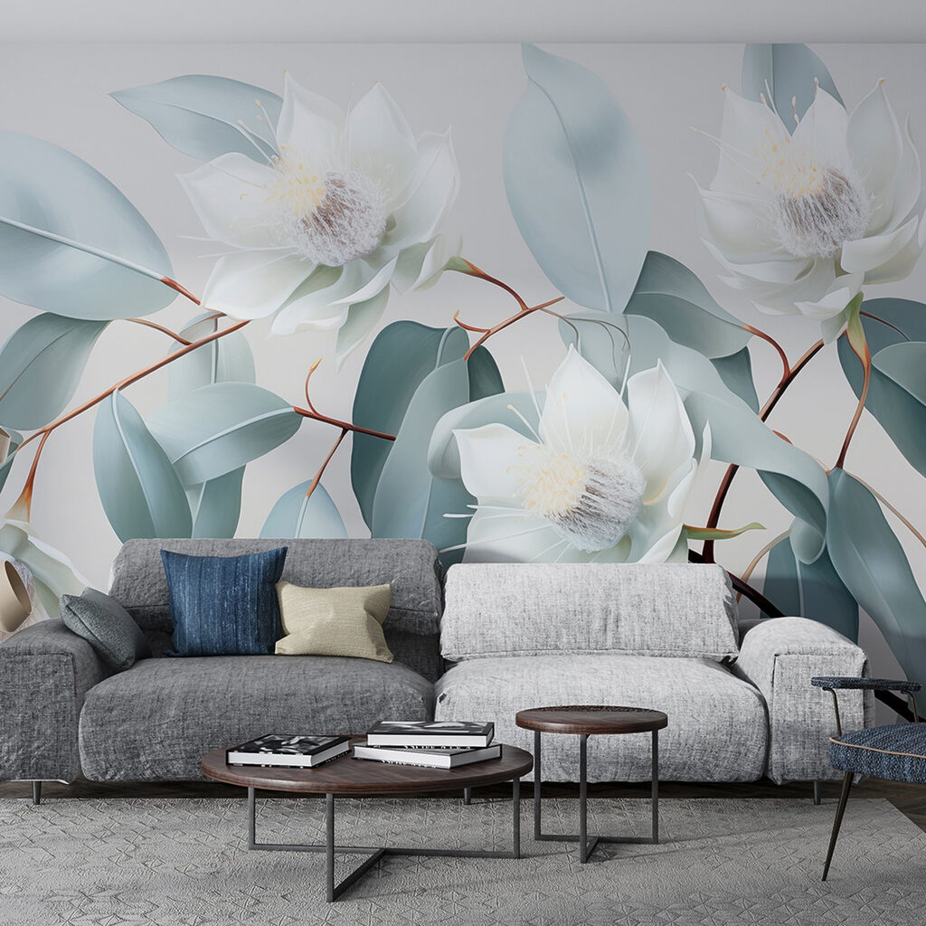 Fiori bianchi e azzurri — ambiente 2