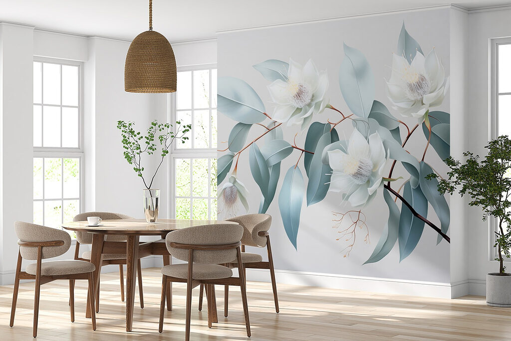 Fiori bianchi e azzurri — ambiente 3
