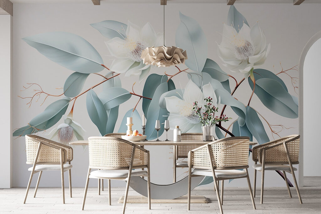 Fiori bianchi e azzurri — ambiente 4