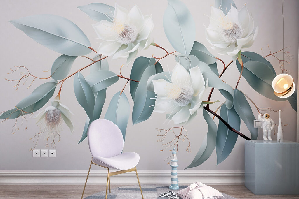 Fiori bianchi e azzurri — ambiente 5