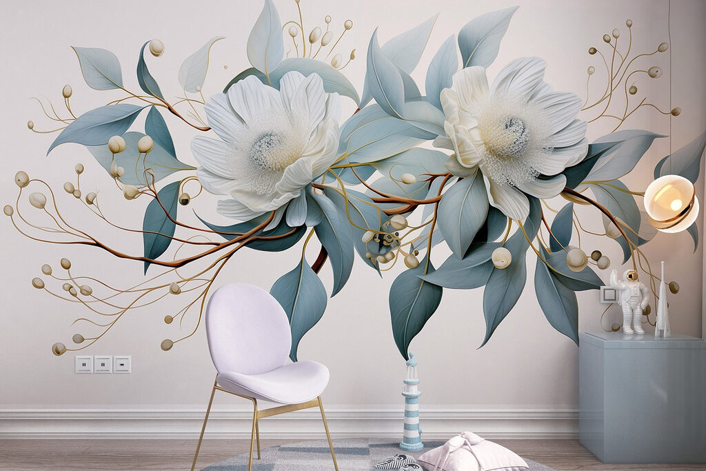 Rametti dorati e fiori — ambiente 3