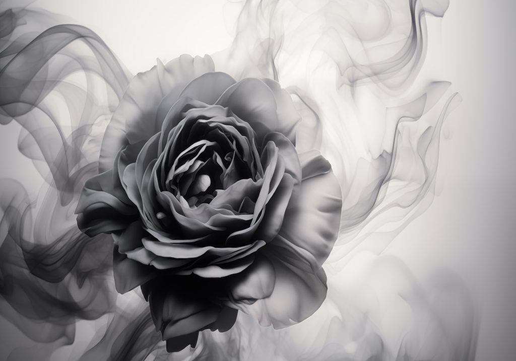 Rosa grigia nel fumo — design completo