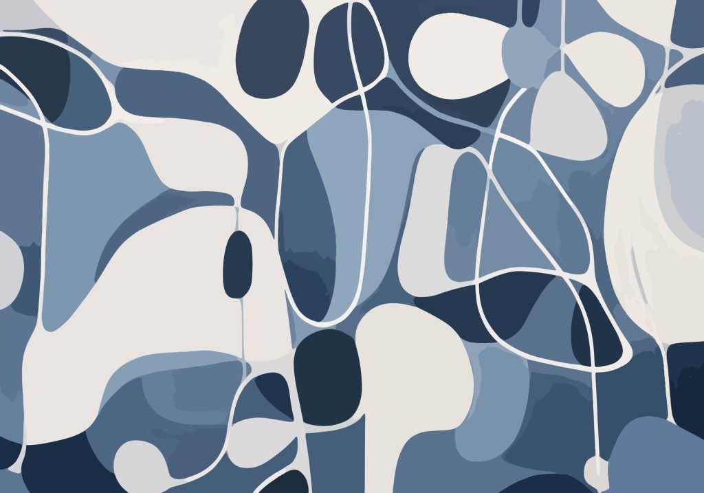 Tessere blu incastrate — design completo