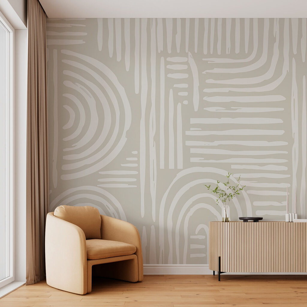 Linee crema ricurve in un ambiente