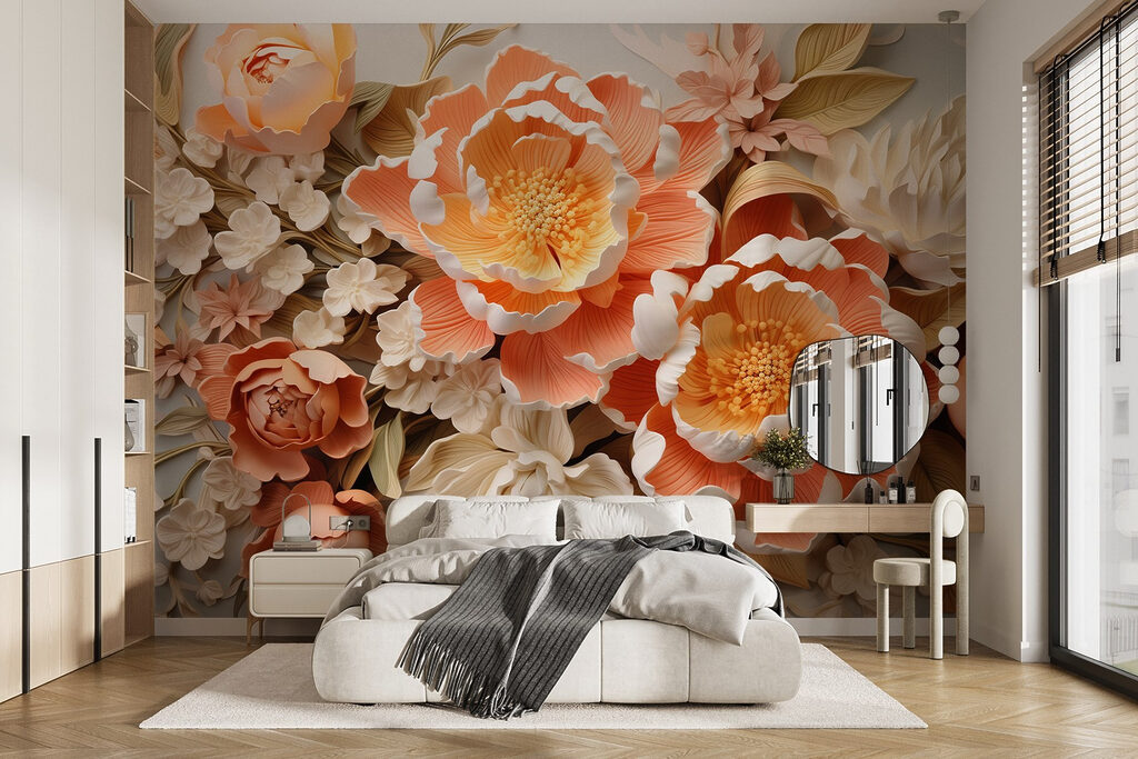 Fiori pesca in rilievo — ambiente 2