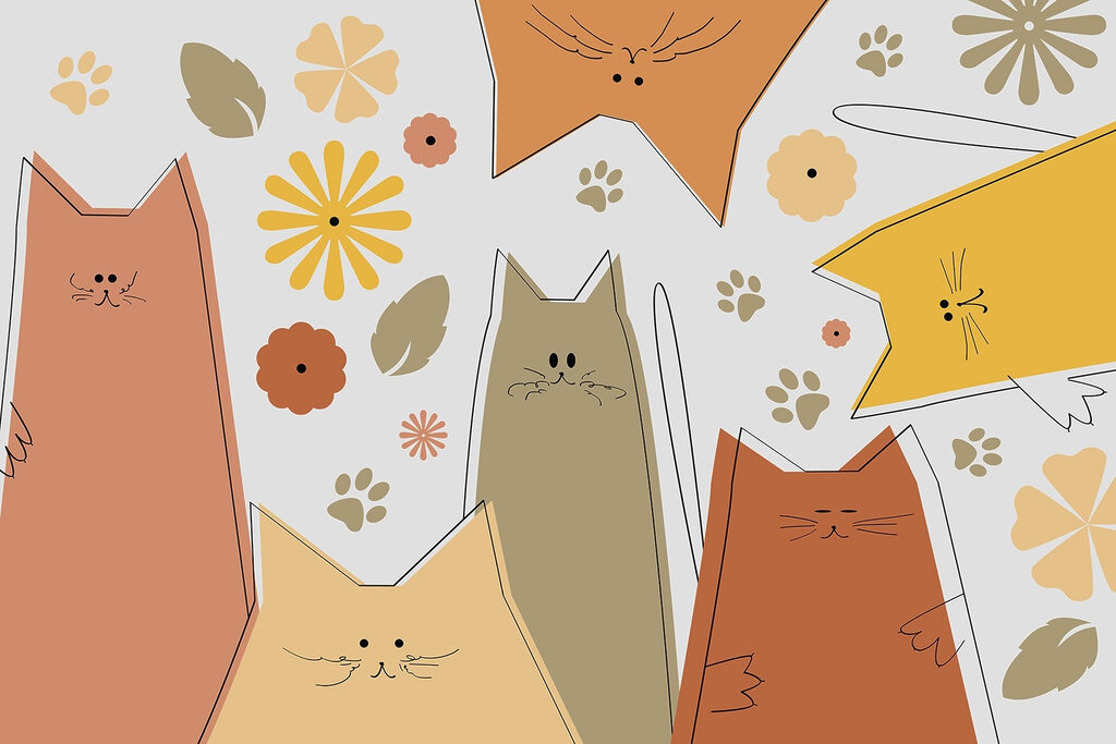 Gatti tra i fiori — design completo