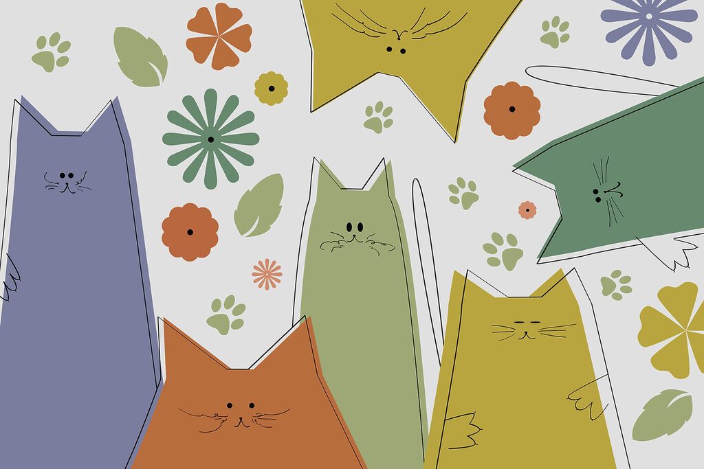 Gatti tra i fiori — design completo