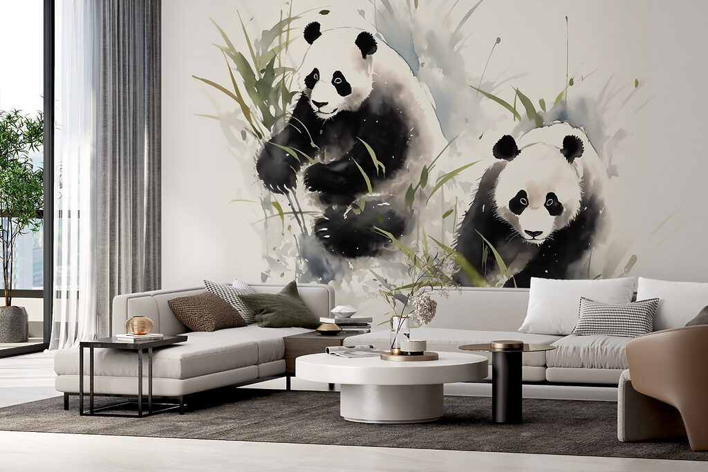 Due panda tra bambù — ambiente 2