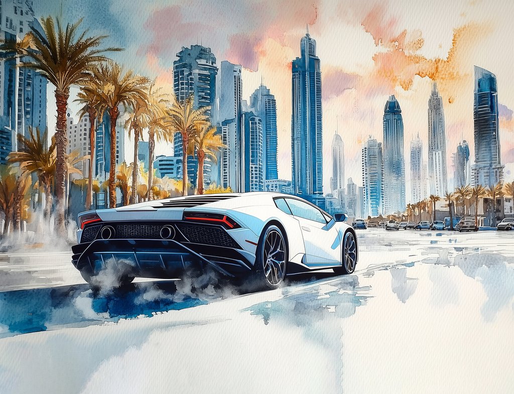 Auto sportiva bianca — design completo