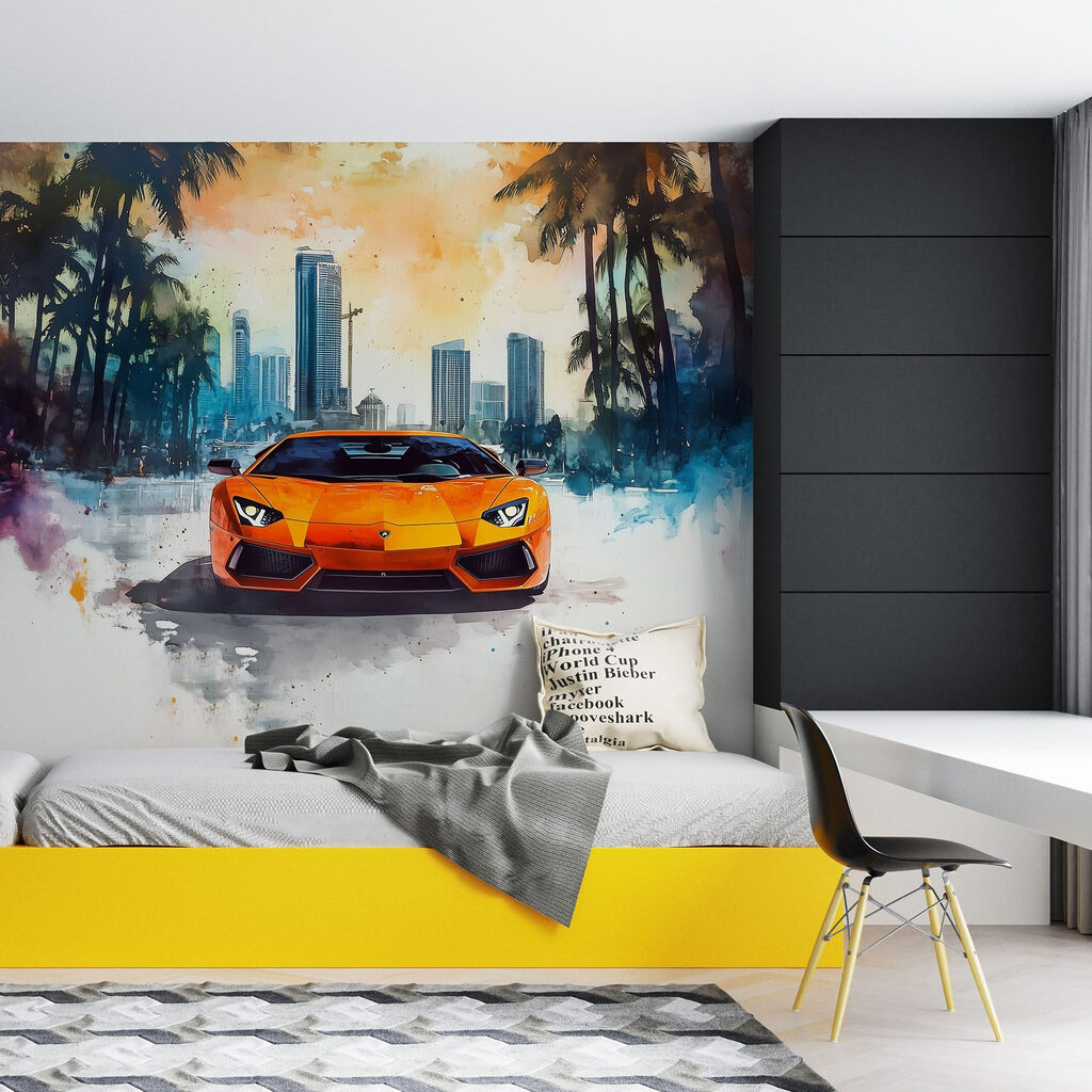 Auto sportiva arancione — ambiente 4