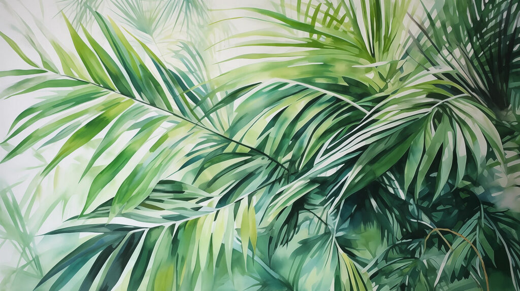 Palme verdi che s’incrociano — design completo