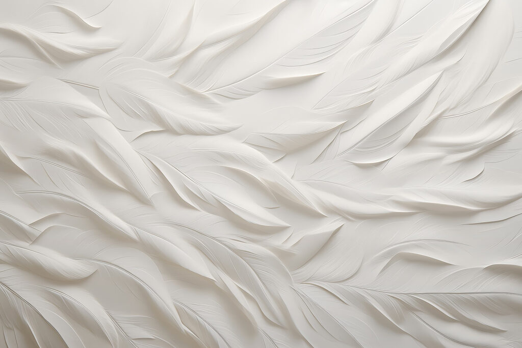 Foglie bianche ondulate — design completo