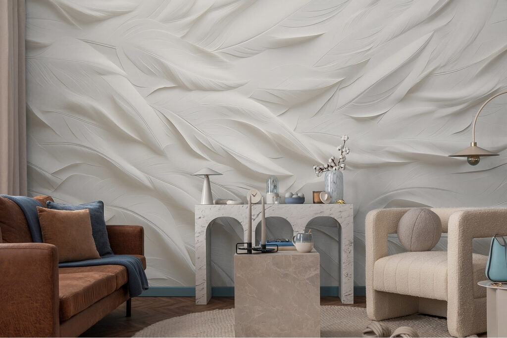 Foglie bianche ondulate — ambiente 3