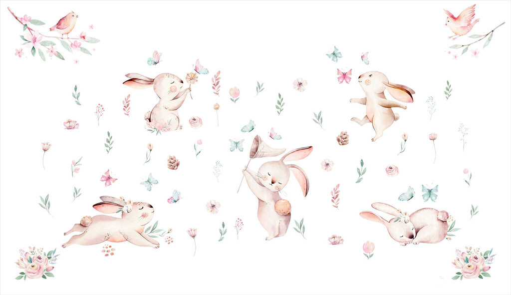 Coniglietti tra i fiori — design completo