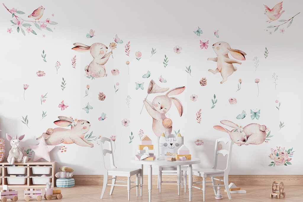 Coniglietti tra i fiori — ambiente 1