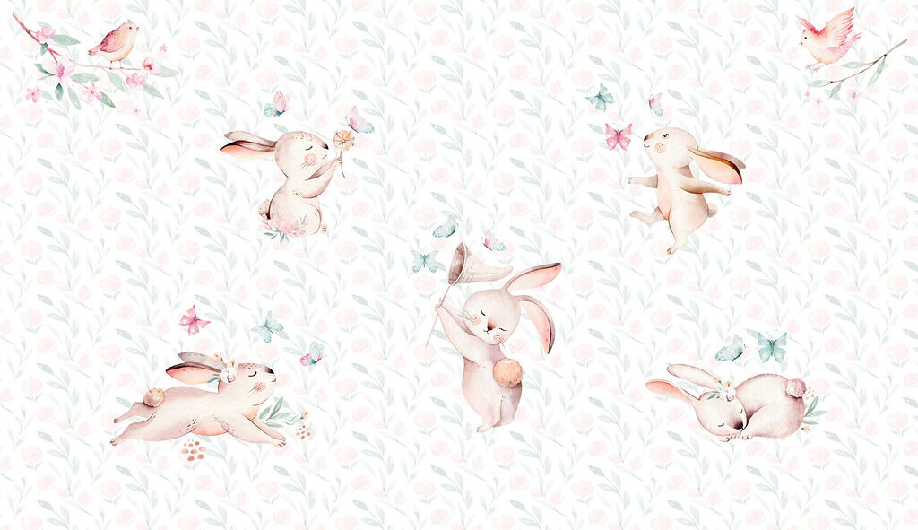 Coniglietti tra i fiori — design completo