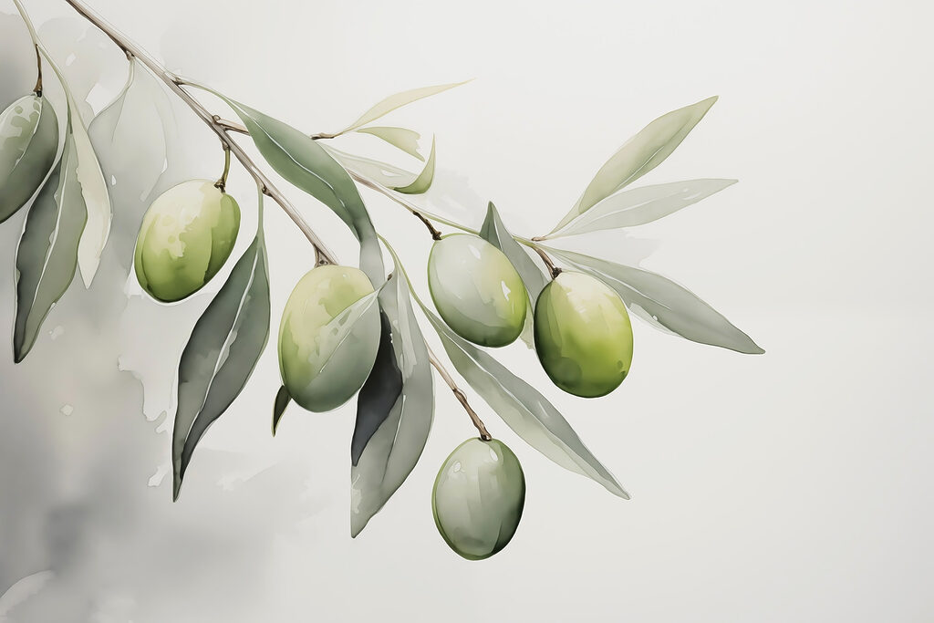 Ramo di olive verdi — design completo