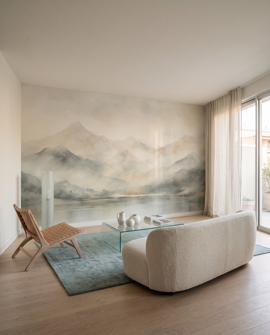 Montagne nebbiose sull’acqua — ambiente 3