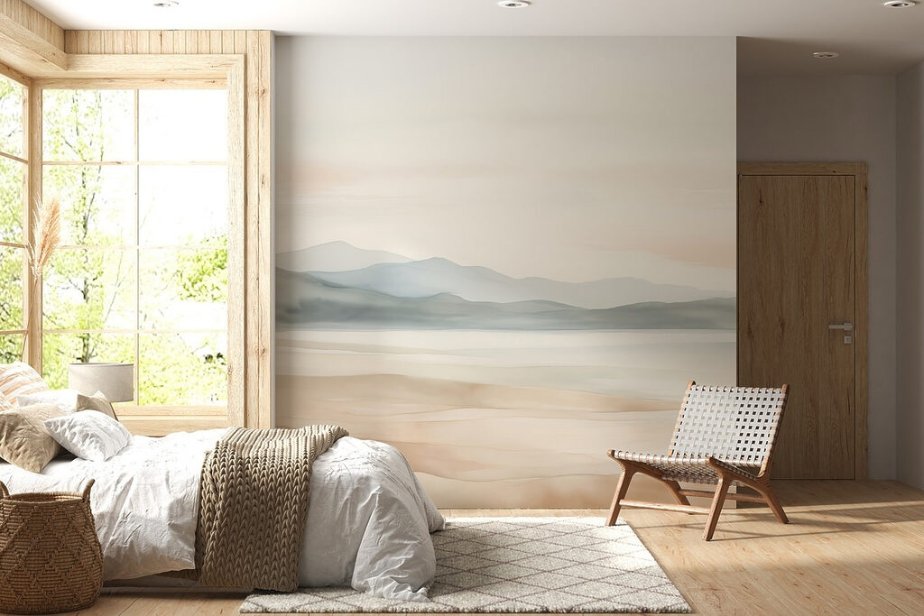 Lago e colline grigio-verdi — ambiente 2