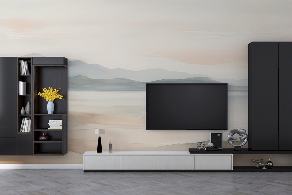 Lago e colline grigio-verdi — ambiente 4