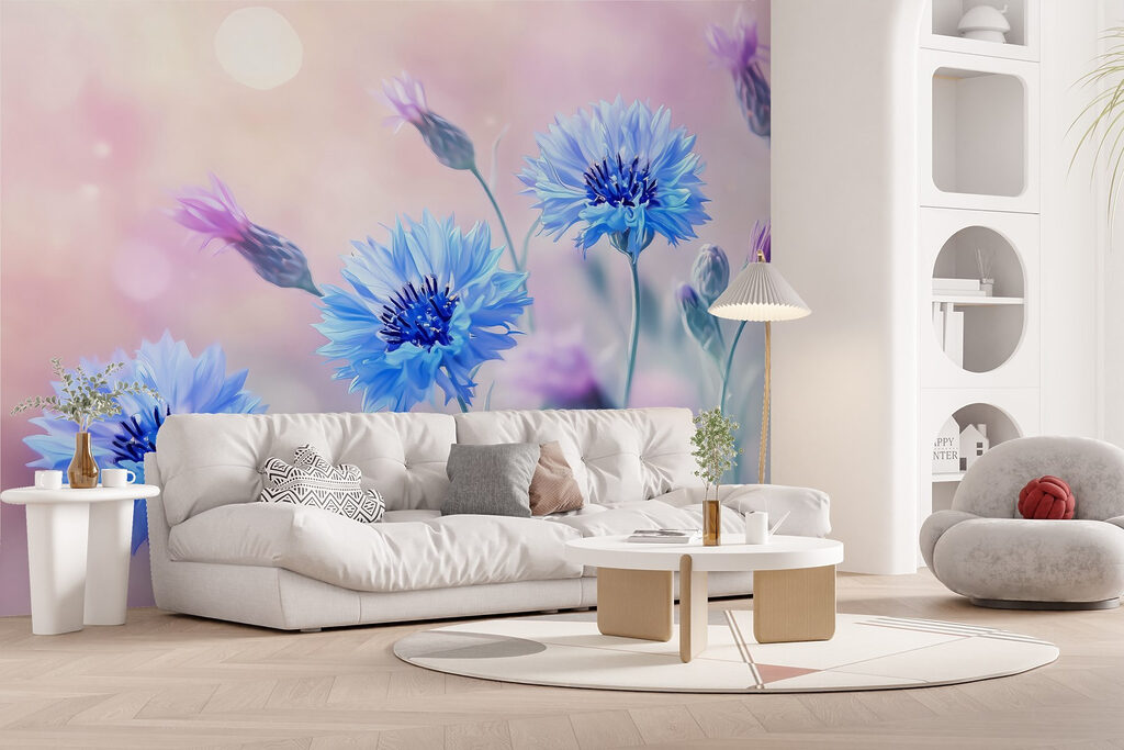 Fiordalisi nella luce rosa — ambiente 3